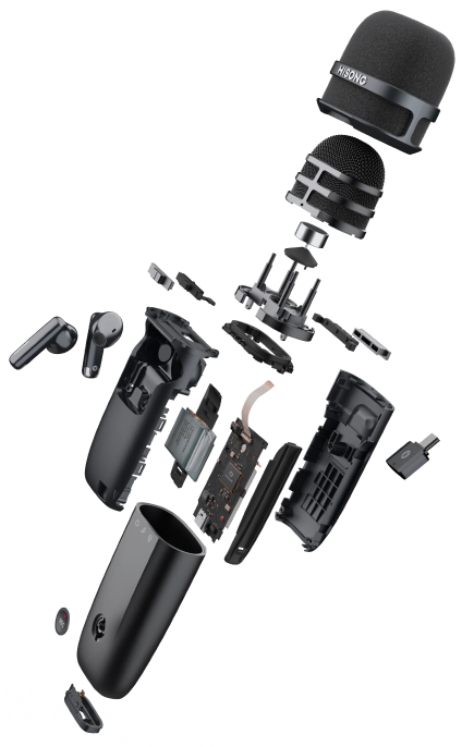 Exploded view of the S2 recording system
